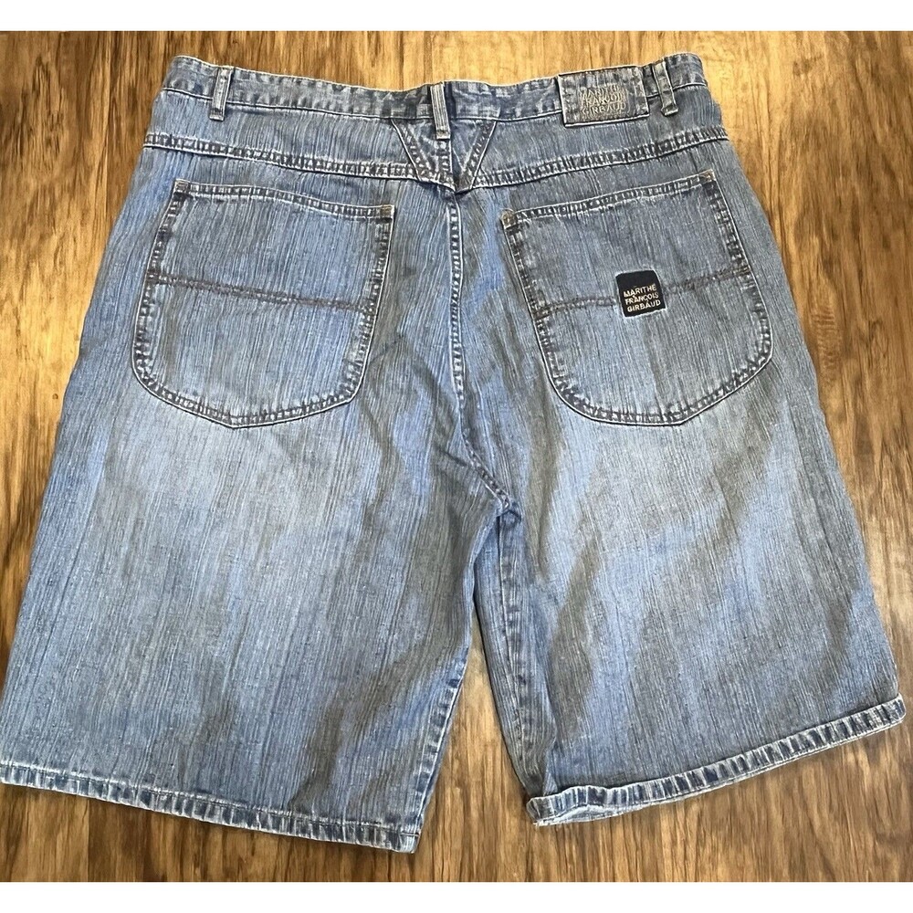 Marithe Francois Girbaud Mens Baggy Denim Shorts Blue Wash Size 40 Vintage 90s